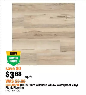 Home Depot Hdc 5mm wilshere willow waterproof vinyl plank flooring offer