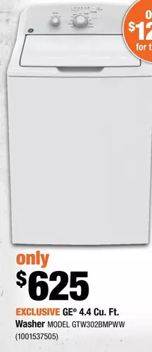 Home Depot Ge 4.4 cu. ft. washer offer