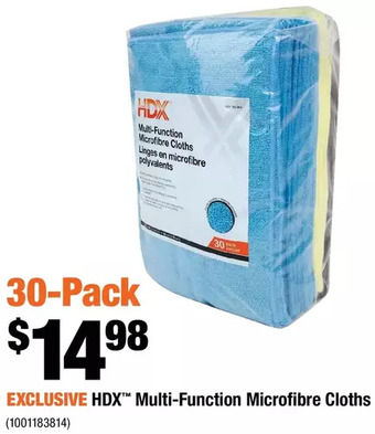 Home Depot Hdx multi-function microfibre cloths offer