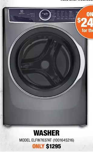 Home Depot Electrolux 5.2 cu. ft. iec front load washer with smartboost offer