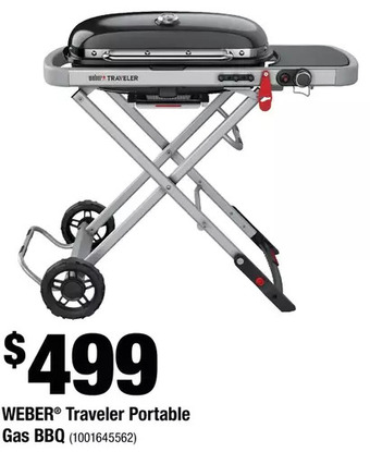 Home Depot Weber traveler portable gas bbq offer