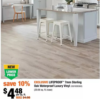 Home Depot Lifeproof 7mm sterling oak waterproof luxury vinyl offer