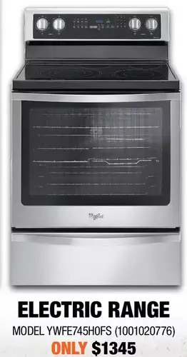 Home Depot Whirlpool electric range offer