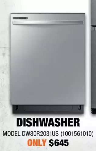Home Depot Samsung dishwasher offer