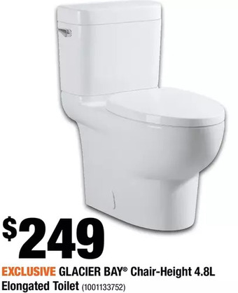 Home Depot Glacier bay chair-height 4.8l elongated toilet offer