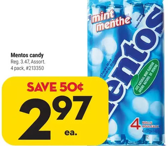 Giant Tiger Mentos candy offer