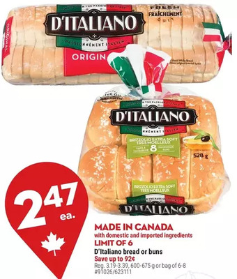 Giant Tiger D'italiano bread offer