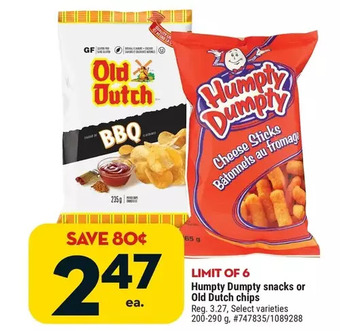 Giant Tiger Humpty dumpty snacks offer