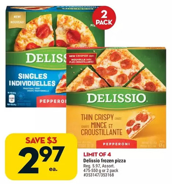 Giant Tiger Delissio frozen pizza offer