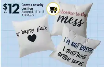 Giant Tiger Canvas novelty cushion offer