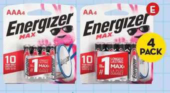 Giant Tiger 4 pack energizer batteries offer
