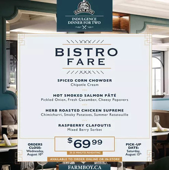 Farm Boy Farm boy indulgence dinner for two offer