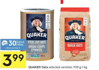 Foodland Quaker oats offer