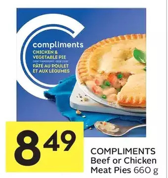 Foodland Compliments beef or chicken meat pies offer