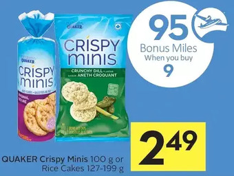 Foodland Quaker crispy minis or rice cakes offer