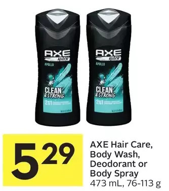 Foodland Axe hair care, body wash, deodorant or body spray offer