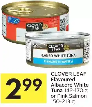 Foodland Clover leaf flavoured albacore white tuna or pink salmon offer