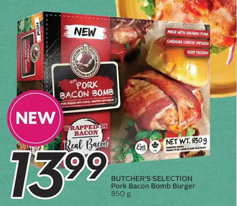 Sobeys Butcher's selection pork bacon bomb burger offer