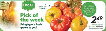 Sobeys Heirloom tomatoes offer