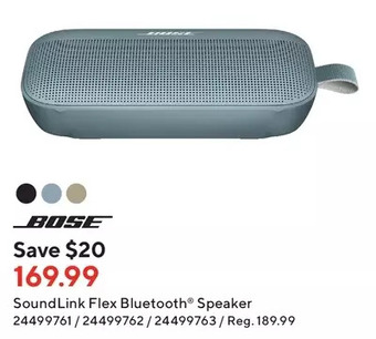 Staples Bose soundlink flex bluetooth speaker offer