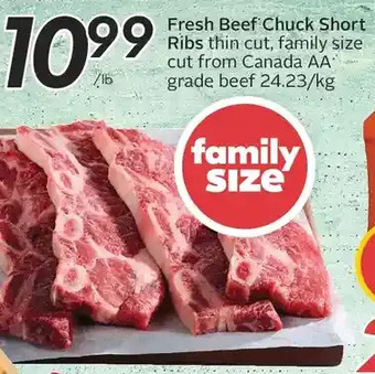Sobeys Fresh beef chuck short ribs offer