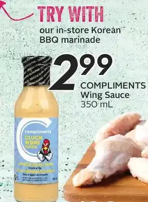 Sobeys Compliments wing sauce offer