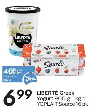 Sobeys Liberté greek yogurt or yoplait source offer