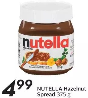 Sobeys Nutella hazelnut spread offer