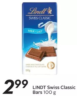 Sobeys Lindt swiss classic bars offer