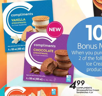 Sobeys Compliments stroopwafel ice cream sandwiches offer