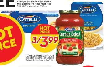 Sobeys Catelli pasta or garden select pasta sauce offer
