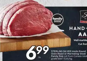 Sobeys Sterling silver inside round oven roast or marinating steak family size offer