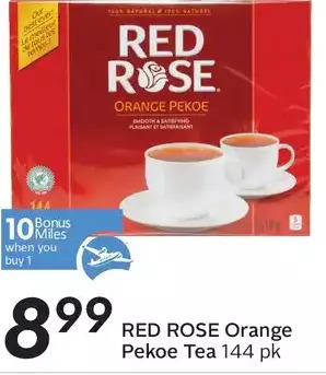 Sobeys Red rose orange pekoe tea offer