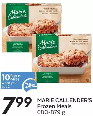 Sobeys Marie callender's frozen meals offer