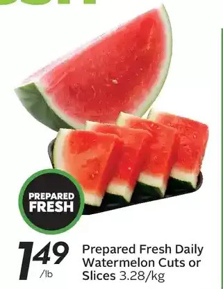 Sobeys Prepared fresh daily watermelon cuts or slices offer