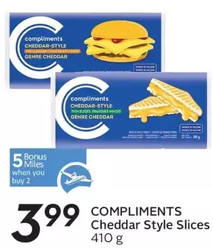 Sobeys Compliments cheddar style slices offer