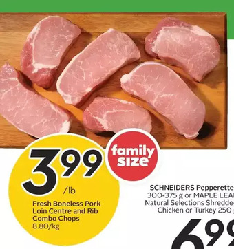 Sobeys Fresh boneless pork loin centre and rib combo chops offer