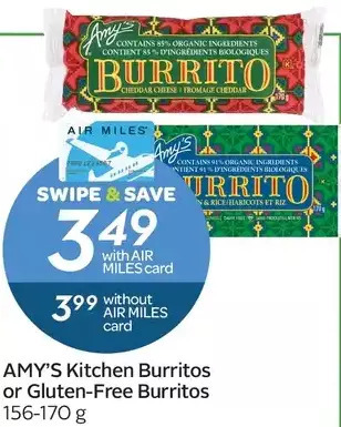 Sobeys Amy's kitchen burritos or gluten-free burritos offer