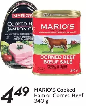Sobeys Mario's cooked ham or corned beef offer