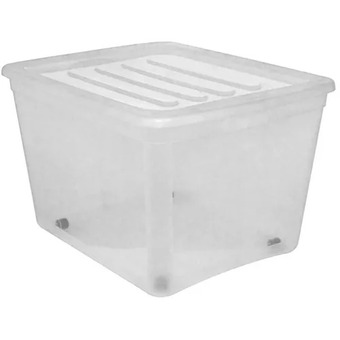 Canadian Tire Type a 80l tote with wheels, clear offer