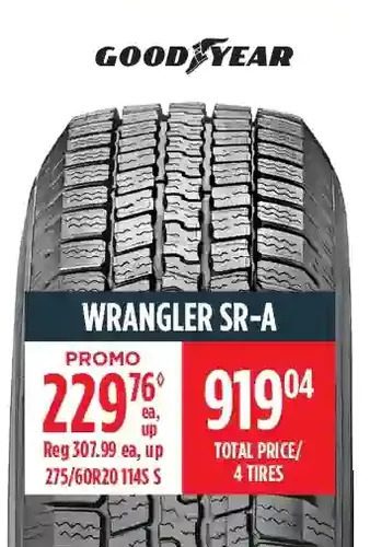Canadian Tire Goodyear wrangler sr-a offer