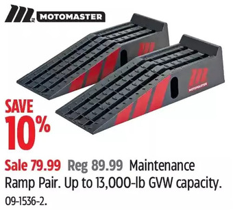 Canadian Tire Motomaster maintenance ramp pair offer