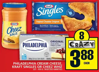 Food Basics Philadelphia cream cheese, kraft singles or cheez whiz offer