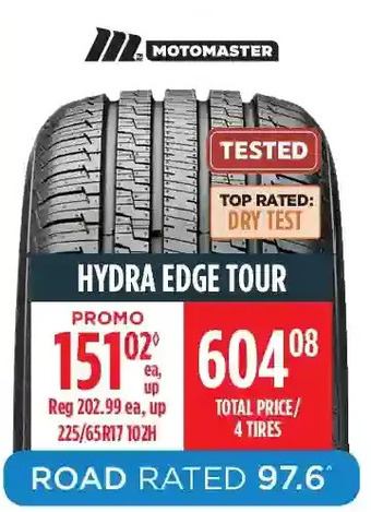 Canadian Tire Motomaster hydra edge tour offer