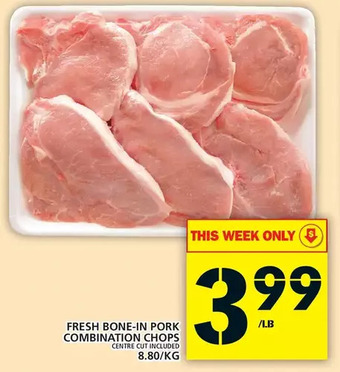 Food Basics Fresh bone-in pork combination chops offer