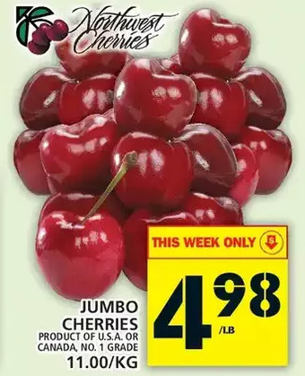 Food Basics Jumbo cherries offer