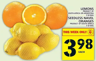 Food Basics Lemons | seedless navel oranges offer