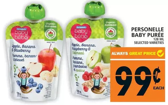 Food Basics Personelle baby puree offer