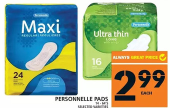 Food Basics Personnelle pads offer