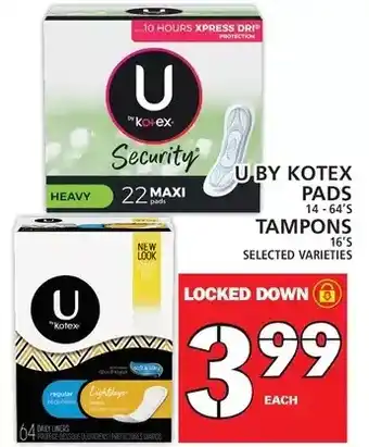 Food Basics U by kotex pads | tampons offer